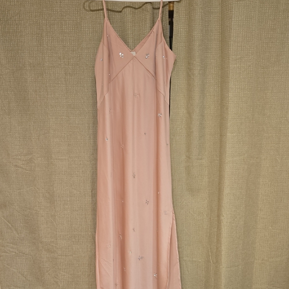 a new day Blush Pink Midi Dress